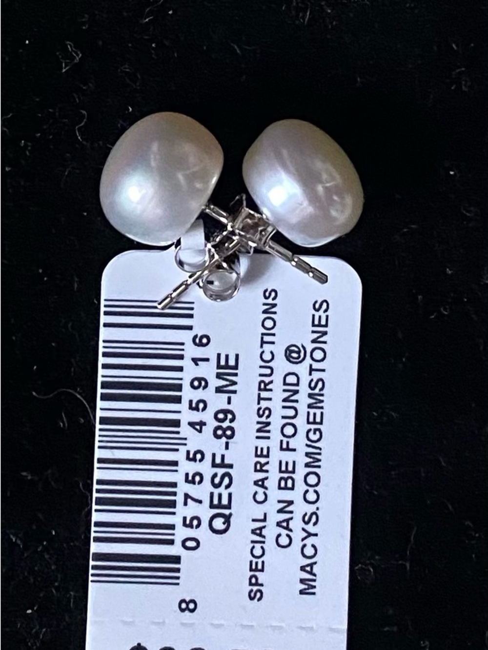 Macy's White Freshwater Pearl Stud Earrings